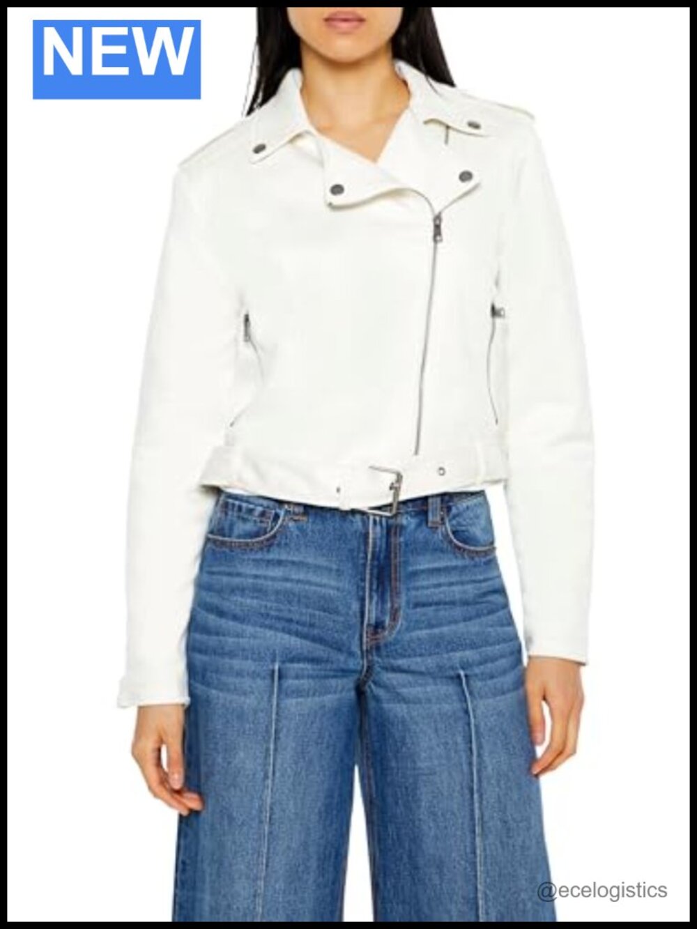 Faux Suede Cropped Moto Jacket Asymmetrical Zip Belted